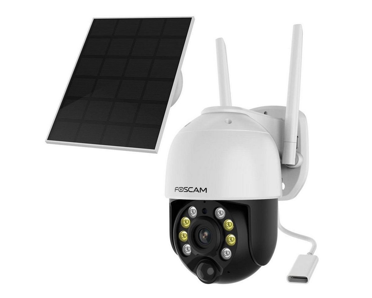 Foscam B4 batteriebetriebene 2K 4 MP WLAN Überwachungskamera (mit Schwenk- und Neigefunktion, inkl. hocheffizientem Solarpanel, Farbnachtsicht, PIR-Erkennung von Menschen, Fast 360°-Blickwinkel) von Foscam