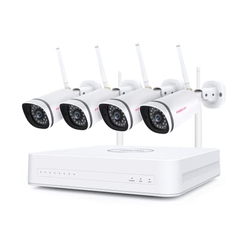 Foscam FN7108W-B4-1T Video-Überwachungssystem Weiß 1x NVR (FN7108W) inkl. 1TB Festplatte, 4X WLAN-Kamera (FI9910W) von Foscam