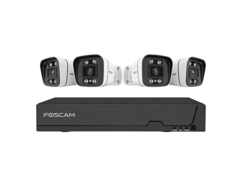 Foscam Überwachungskamera FN9108E-B4-2T 8-Kanal 3K 5 MP PoE Videoüberwachungsset mit 4x Kameras (5-tlg., 1x Foscam FN9108E NVR mit 2 TB HDD, 4x Foscam V5EP Überwachungskamera, Plug & Play, PoE (Power-over-Ethernet), Zwei-Wege-Audio & Alarmsirene) von Foscam