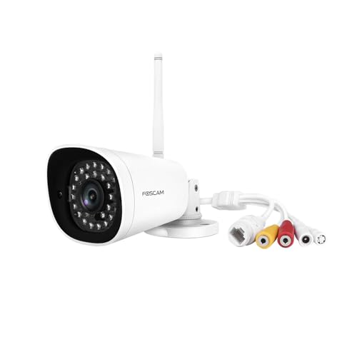 Foscam G4P - Weiße Super HD Outdoor IP Kamera mit 20m Nachtsicht, 4MP, IP-WLAN-Überwachungskamera u. Gegensprech-Zweiwege-Audio, wetterfeste Security-Cam mit microSD-Kartenslot, 1 Stück (1er Pack) von Foscam