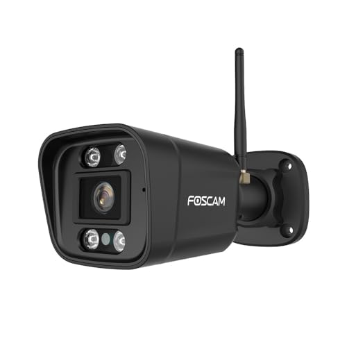 Foscam IP-Kamera V5P 5 MP mit Zwei-Wege-Audio, Nachtlicht und Sirene inklusive, Schwarz von Foscam