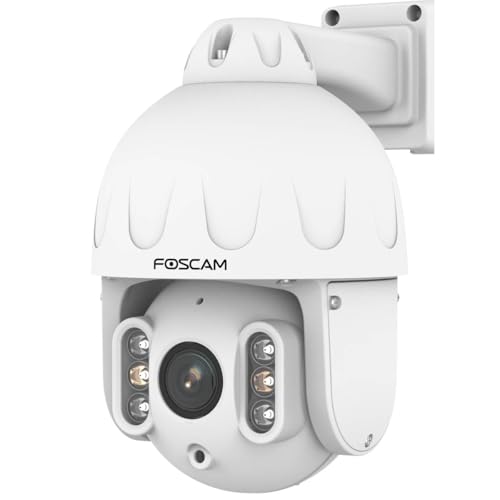 Foscam SD8EP 8 MP PoE PTZ Dome Überwachungskamera mit 4-Fach optischem Zoom, UHD-Videoqualität, HDR, für Innen- und Außenbereich, intelligenter Personen- und Fahrzeugerkennung von Foscam