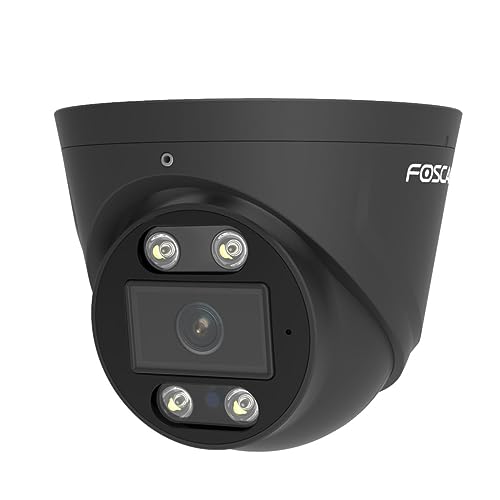 Foscam T5EP 5 MP POE-Überwachungskamera mit integriertem Scheinwerfer und Einer Alarmsirene, Intelligente Erkennung von Personen und Fahrzeugen, Nachtsicht, Zwei-Wege-Audio, Schwarz von Foscam