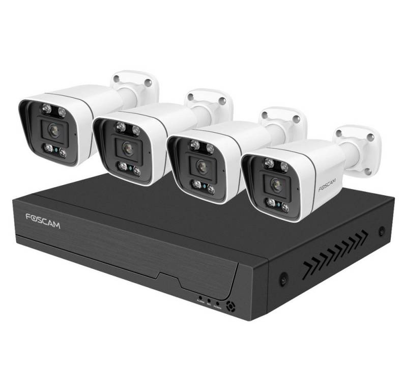 Foscam Überwachungskamera Foscam FNA108E-B4-2T LAN IP-Überwachungskamera-Set 8-Kanal mit 4 Kame von Foscam