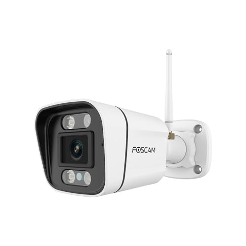 Foscam V5P 5 MP Dual-Band WLAN Überwachungskamera mit integriertem Scheinwerfer und Einer Alarmsirene (weiß) von Foscam