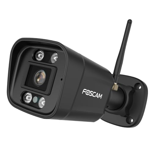 Foscam V8P 4K 8 MP Dual-Band WLAN Überwachungskamera mit integriertem Scheinwerfer und Einer Alarmsirene (schwarz) von Foscam