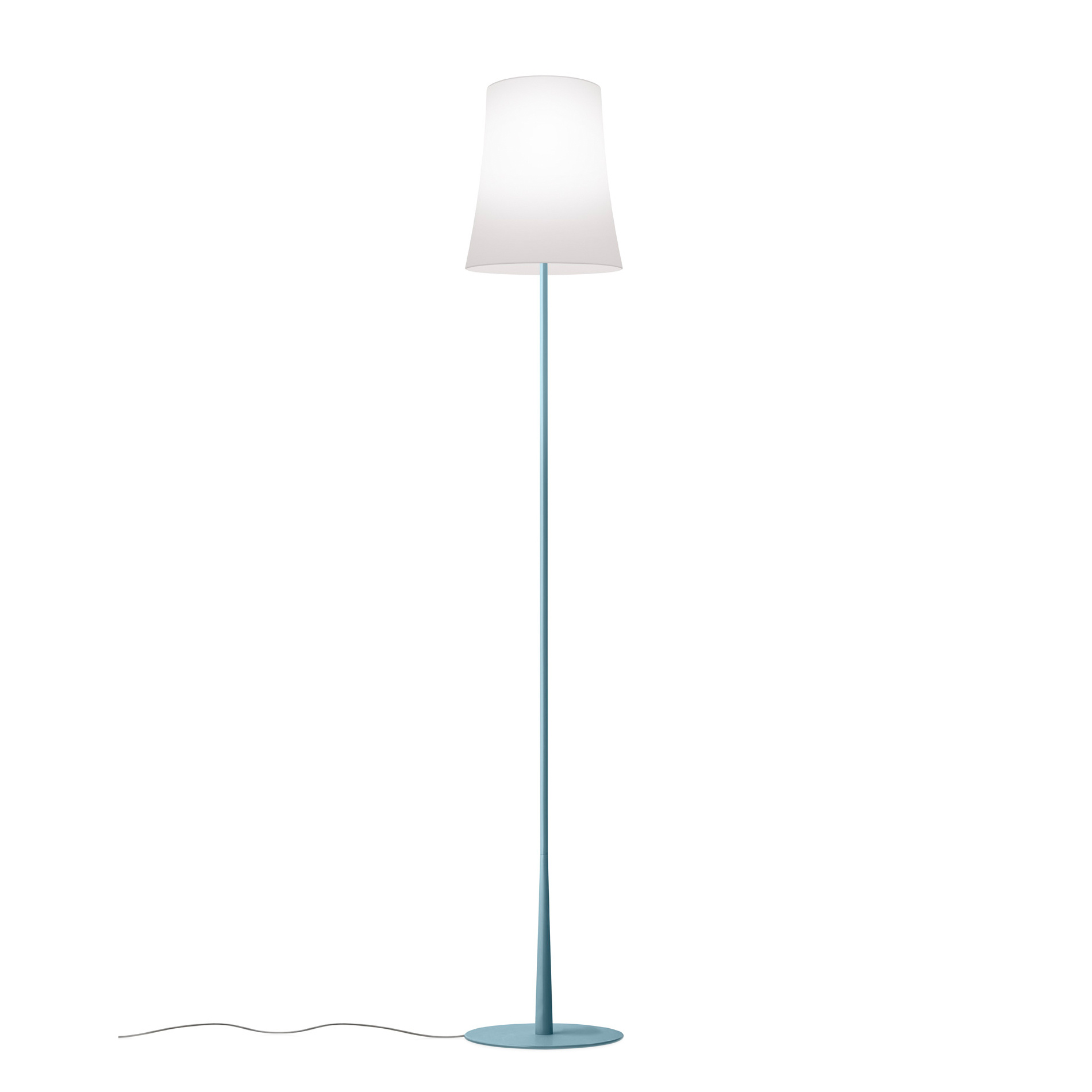 Foscarini - Birdie Easy Stehleuchte - blau/Lampenschirm Polykarbonat/H x Ø 150x25cm/Gestell Metall von Foscarini