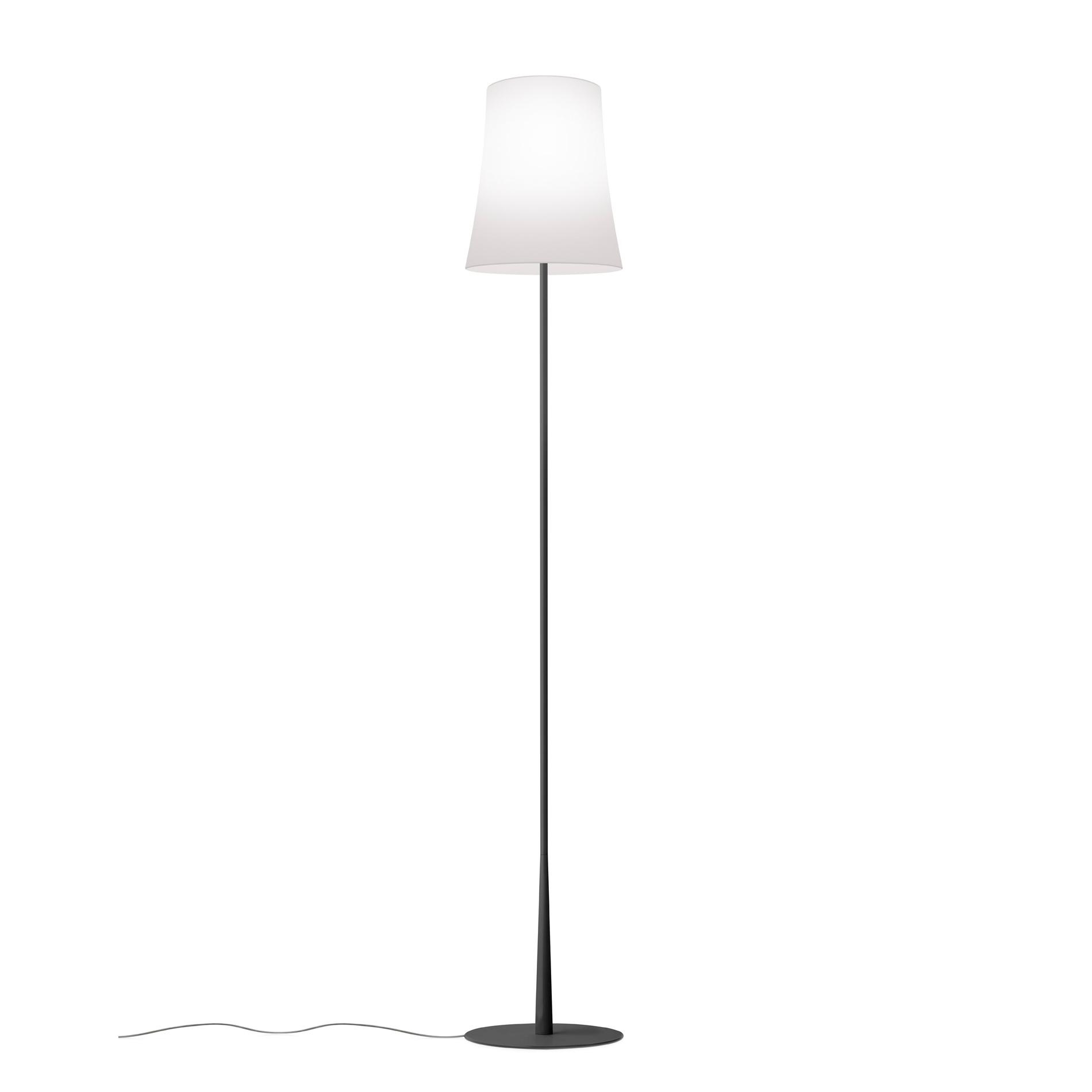 Foscarini - Birdie Easy Stehleuchte - schwarz/Lampenschirm Polykarbonat/H x Ø 150x25cm/Gestell Metall von Foscarini