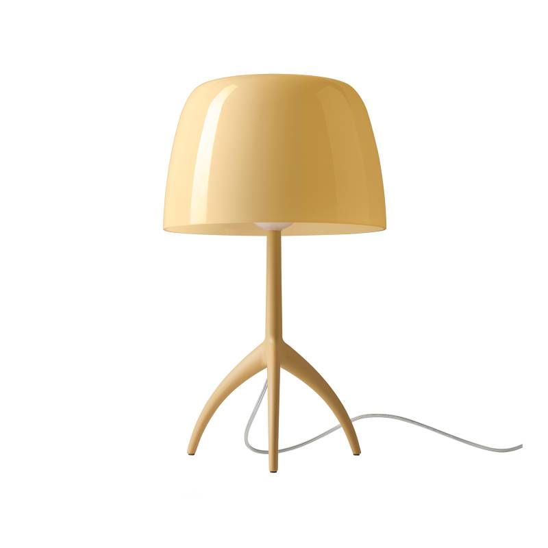 Foscarini - Lumiere Nuances Piccolo Tischleuchte - sahara/gebürstet, lackiert/H x Ø 35x20cm/LED retrofit/6,5W/E27/2700K/806lm/CRI>80/dimmbar von Foscarini