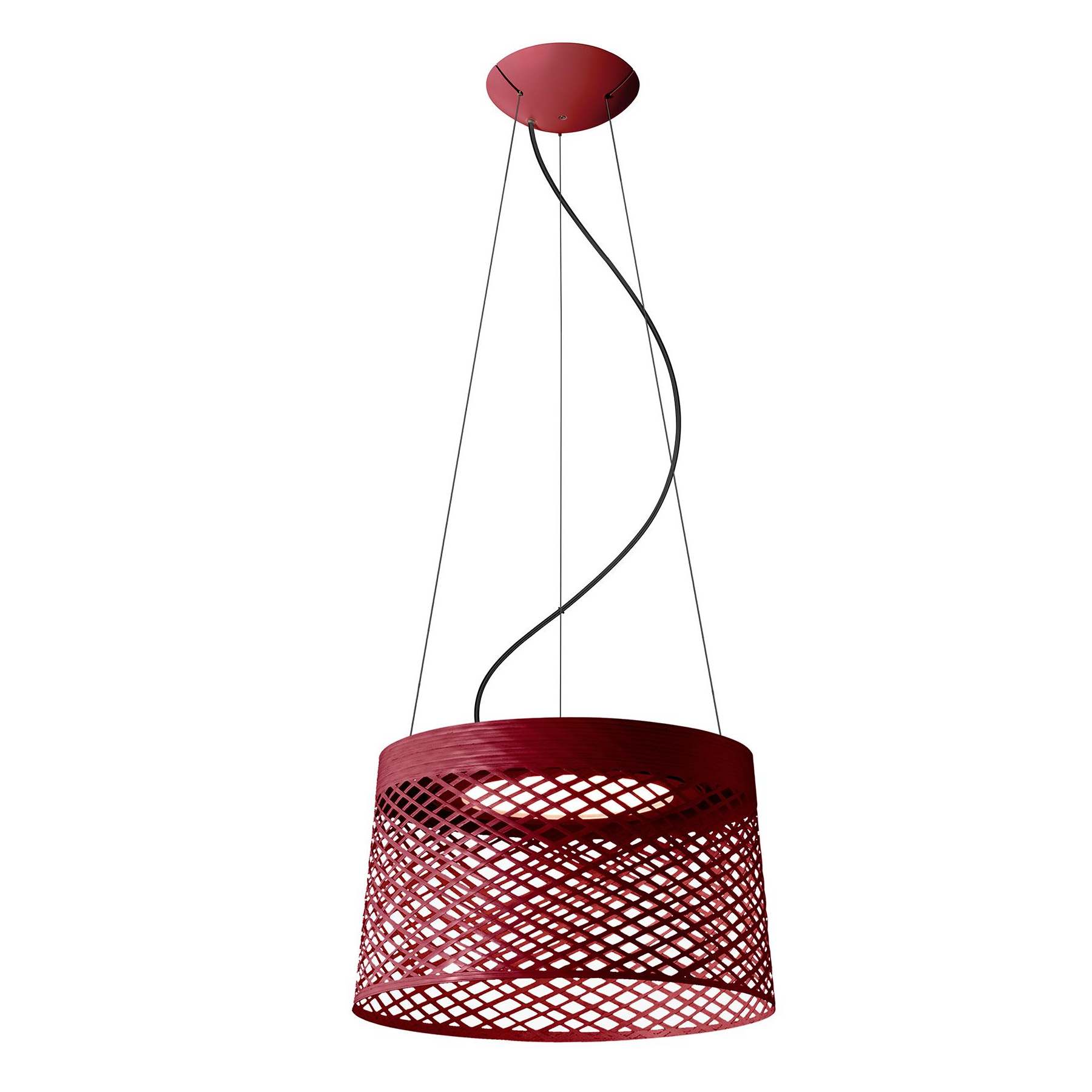 Foscarini - Twiggy Grid LED Outdoor Pendelleuchte - karminrot/H x Ø 29x46cm von Foscarini