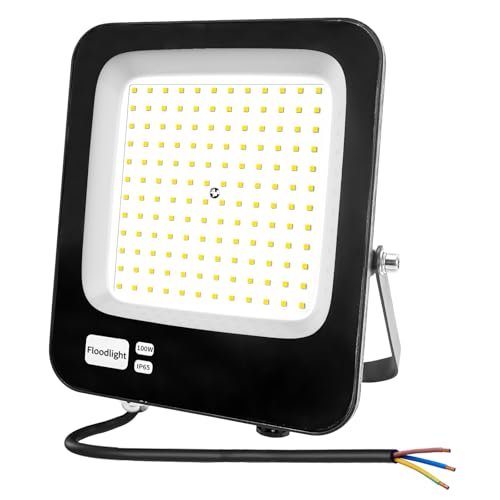 LED Strahler Außen 100W, Fosingut Superhell LED Scheinwerfer Innen,6500K Kaltweiß Flutlicht Werkstattlampe,IP66 Wasserdicht Wandleuchte Außenstrahler,Baustrahler led Fluter für Garten,Keller,Garage von Fosingut