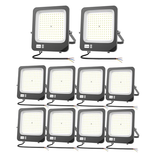 Fosingut LED Strahler Außen 100W, Superhell LED Scheinwerfer Innen,Kaltweiß Flutlicht Werkstattlampe,IP66 Wasserdicht Wandleuchte Außenstrahler,Baustrahler led Fluter für Garten,Keller,Garage-10pcs von Fosingut