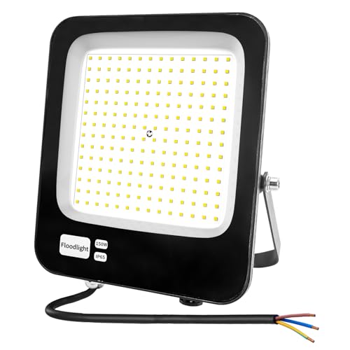 LED Strahler Außen 150W, Fosingut Superhell LED Scheinwerfer Innen,3000K Warmweiß Flutlicht Werkstattlampe,IP66 Wasserdicht Wandleuchte Außenstrahler,Baustrahler led Fluter für Garten,Keller,Garage von Fosingut