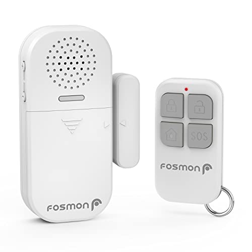 Fosmon Funk Magnet Sicherheit SOS/Notfall Sensor Alarmanlage & Anti-Diebstahl-Alarm-System (130db Super Laut)[Wireless|Fernbedienung|Drahtlos|Batterie]für Fenster/Tür - Weiß von Fosmon