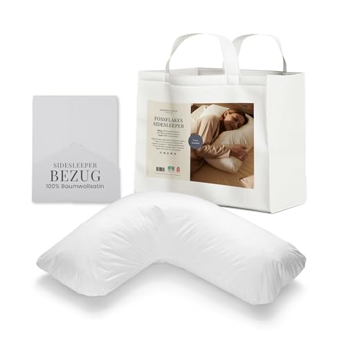 Nordic Sleep by Fossflakes Seitenschläfer Kissen - Seitenschläferkissen für Komfort und Zusätzliche Unterstützung (76 x 66 x 35 cm) von FOSSFLAKES