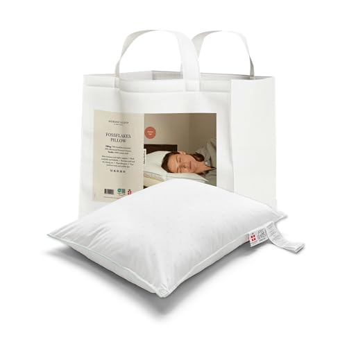FOSSFLAKES Nordic Sleep Bed Kissen für Seitenschläfer | Großes Kissen mit kuscheliger Füllung | Nackenstützkissen zur Linderung von Nackenverspannungen | Hypoallergen und waschbar von FOSSFLAKES