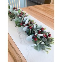 Weihnachten Tischdekoration, Rote Holly Beeren, Eukalyptus Lämmer Ohr Greenery Weihnachten Tischdekoration, Rote Holly Beeren, Eukalyptus Lämmer Ohr Greenery von FosteringJoy