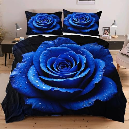 Fotmung Bettwäsche 180x200 Blaues Blumenmuster, Bettwäsche - Set 3 Teilig 100% Mikrofaser für Kinder Erwachsene, Bettbezüge 200 x 220 cm + 2 Kissenbezüge 80 x 80 cm mit Reißverschluss Fotmung Bettwäsche 180x200 Blaues Blumenmuster, Bettwäsche - Set 3 Teilig 100% Mikrofaser für Kinder Erwachsene, Bettbezüge 200 x 220 cm + 2 Kissenbezüge 80 x 80 cm mit Reißverschluss von Fotmung