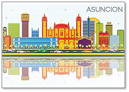 Asuncion Paraguay City Skyline Classic Kühlschrankmagnet von Foto Magnets