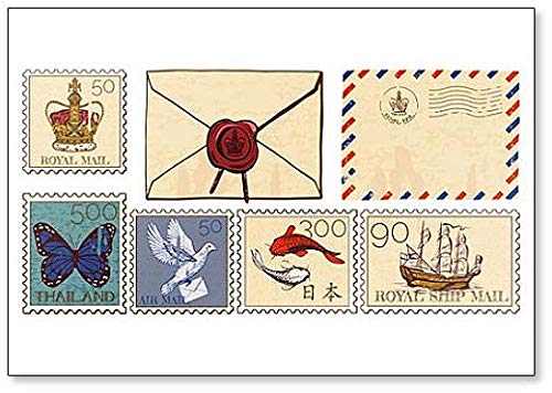 Briefumschläge und Briefmarken-Set, Kühlschrankmagnet von Foto Magnets