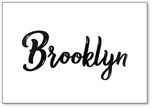 Brooklyn New York Kalligraphie handgeschrieben. Kühlschrankmagnet, handgezeichnete Illustration von Foto Magnets