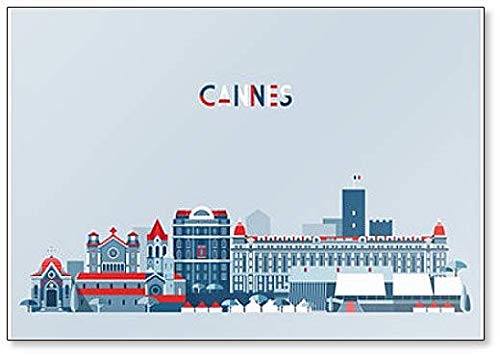 Cannes France City Skyline Illustration Classic Kühlschrankmagnet von Foto Magnets