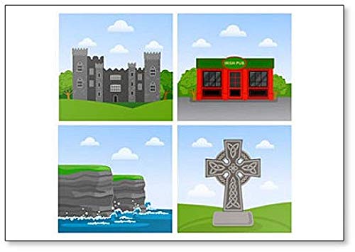 Cliffs Of Moher Malahide Castle, Irish Pub und keltisches Kreuz Kühlschrankmagnet Travel To Ireland von Foto Magnets