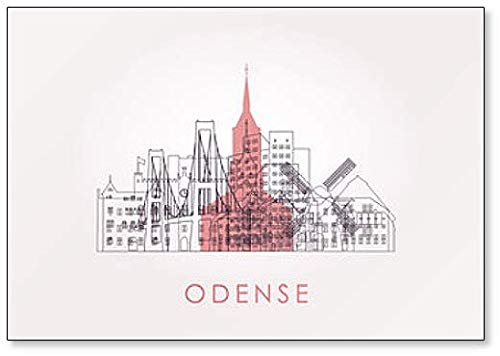 Denmark Odense Skyline Classic Kühlschrankmagnet von Foto Magnets