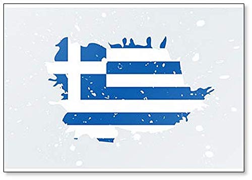 Flagge Griechenland Kühlschrankmagnet mit Pinsel-Muster, bemalt von Foto Magnets