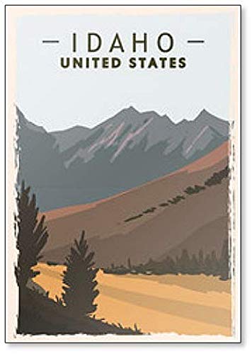 Idaho Retro Travel Illustration Kühlschrankmagnet von Foto Magnets