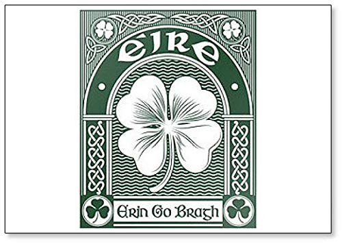 Irisches keltisches Design, Kleeblatt und Slogan Erin Go Bragh, Illustration Kühlschrankmagnet von Foto Magnets