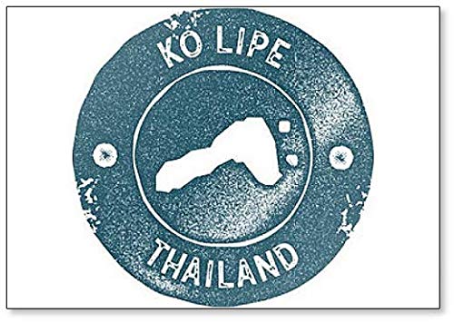 Ko Lipe Vintage Stempel Kühlschrankmagnet, Motiv: blaue Illustration von Foto Magnets