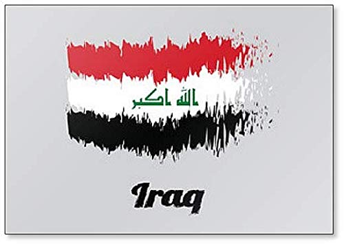 Kühlschrankmagnet, Motiv: Flagge des Irak, Pinsel-Stil, Illustration von Foto Magnets