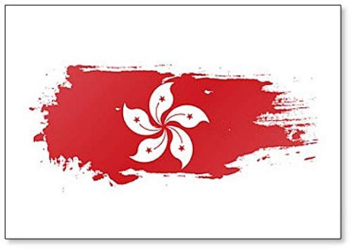 Kühlschrankmagnet, Motiv: Hong Kong Flagge, Grunge Brush Stroke Illustration von Foto Magnets