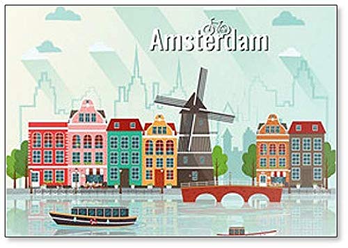 Kühlschrankmagnet, Motiv: Illustration von Amsterdam von Foto Magnets