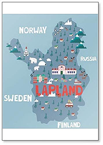 Kühlschrankmagnet, Motiv: Karte von Lappland Nordic von Foto Magnets