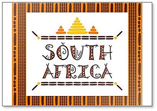 Kühlschrankmagnet, Motiv: Südafrika, Tribal-Motiv, afrikanische Illustration von Foto Magnets