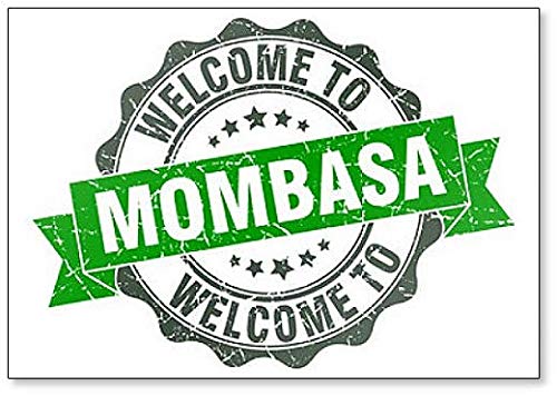 Kühlschrankmagnet, Motiv: Welcome to Mombasa Illustration von Foto Magnets