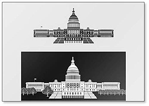 Kühlschrankmagnet, doppeltes Bild von Washington, Capitol Symbol von Foto Magnets
