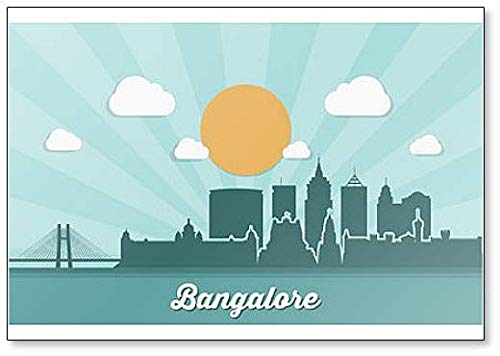 Kühlschrankmagnet Bangalore Skyline - Indien, Illustration von Foto Magnets