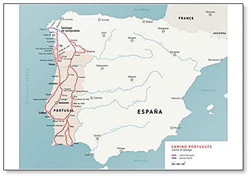 Kühlschrankmagnet Camino Portugies-Karte von Foto Magnets