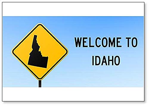 Kühlschrankmagnet Idaho Karte auf Straßenschild Illustration von Foto Magnets