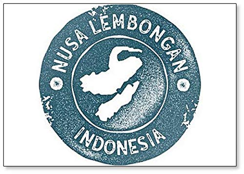 Kühlschrankmagnet Nusa Lembongan Map Vintage Stempel von Foto Magnets