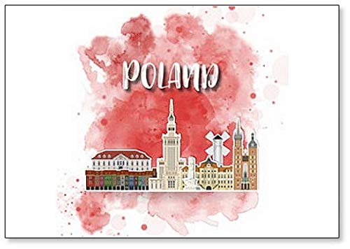 Kühlschrankmagnet Polen Landmark Global Travel and Journey Aquarell-Illustration von Foto Magnets