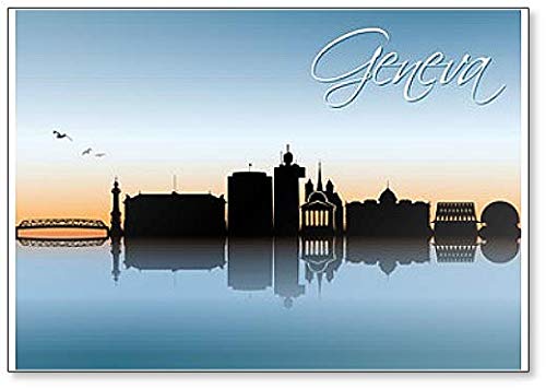 Kühlschrankmagnet Skyline von Genf, Schweiz von Foto Magnets