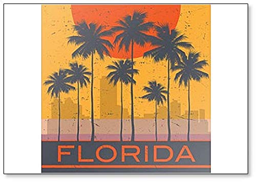 Kühlschrankmagnet mit Florida-Küsten-Illustration von Foto Magnets