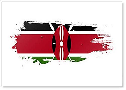 Kühlschrankmagnet mit Kenia-Flagge, Grunge Brush Stroke Illustration von Foto Magnets