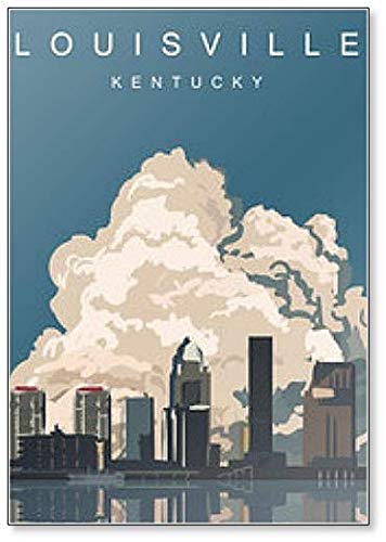 Louisville Kühlschrankmagnet Kentucky Landscape Illustration von Foto Magnets