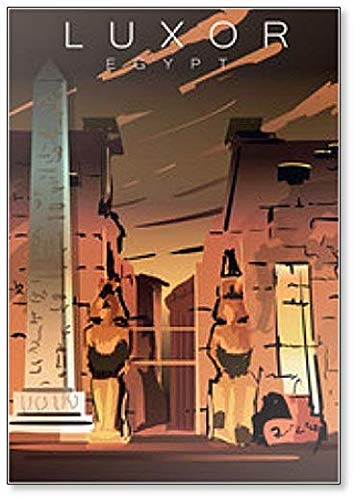 Luxor Illustration Luxor Tempel in Ägypten Kühlschrankmagnet von Foto Magnets