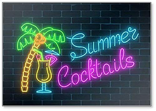 Neon Summer Cocktails Bar Schild Kühlschrank Magnet von Foto Magnets